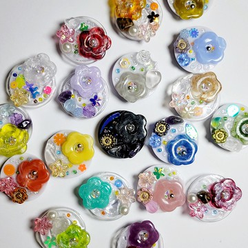 串串花 手機支架 手作 花朵 串珠