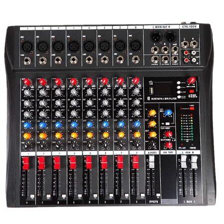 Channel Mixing Console Audio Mixer Bluetooth USB Live Studio Amplifier Mixer w USB Drive for PC Recording Ac 110v 50hz 18w