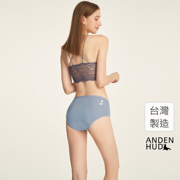 【Anden Hud】Sirius．高腰生理褲(琉璃藍-襪子兔兔) 純棉台灣製