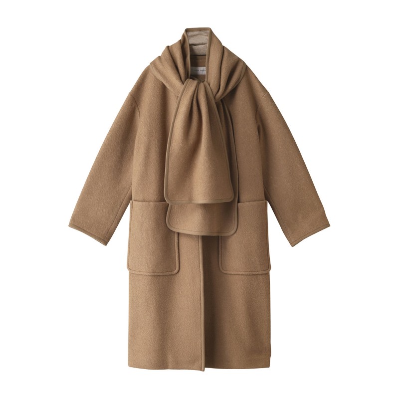 PLAIN PEOPLE プレインピープル ノーカラーパイピングロングコート  