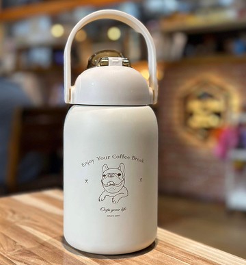 Enjoy your coffee break 胖丁手提保溫杯 手機支架