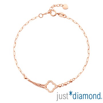 【Just Diamond】四葉祝福 18K玫瑰金手鍊(網路限定)