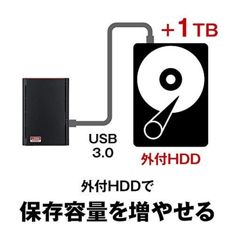 BUFFALO NAS スマホ タブレット PC対応 ネットワークHDD 6TB