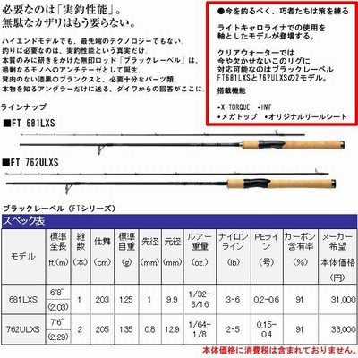 ダイワ ブラックレーベル ＦＴ ７６２ＵＬＸＳ （スピニング ２ピース ） ダイワ(Daiwa) ブラックレーベル フィネスティップ FT 762ULXS