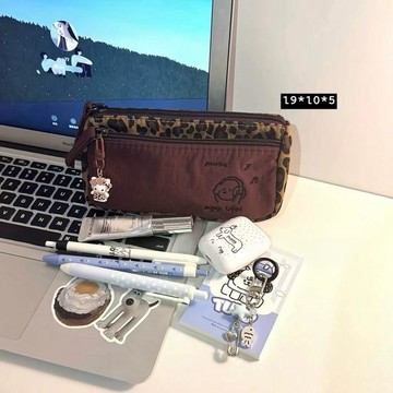 🎀臺灣出貨🎀爆款可愛復古豹紋高顏值學生大容量ins收納筆袋卡通文具收納袋 鉛筆盒 筆袋 鉛筆袋 鉛筆盒國中生 筆袋