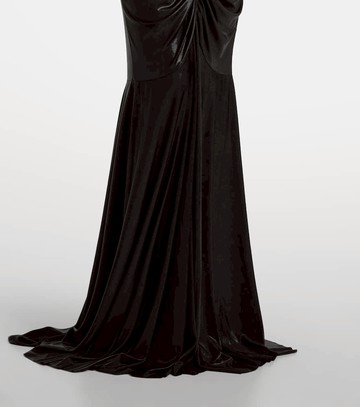 Norma Kamali Ruched lamé gown