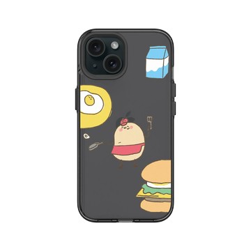 iPhone 15 Clear 酷墨灰 - 咻咻熊 XiuXiubear - 元氣早餐泥泥