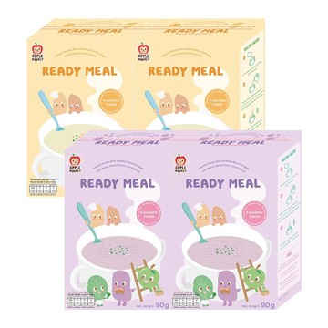Apple Monkey 愛啵寶寶 - 飽飽 茉莉糙米糊 4入組- 南瓜紅蘿蔔*2 +蘋果番薯菠菜*2