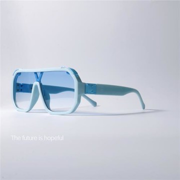 蒂凡尼藍連體一片式太陽眼鏡UV400防紫外線輻射小眾飛行員式墨鏡