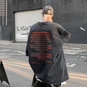 水洗做舊320g重磅美式復古短袖T恤男夏oversize歐美高街潮牌潮流