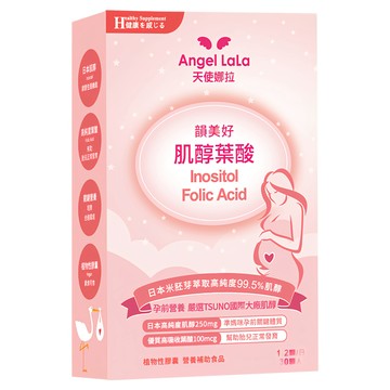 Angel LaLa 天使娜拉 日本高純度 Tsuno500 肌醇 + 葉酸膠囊 足量葉酸  30顆  1盒