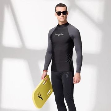 莫妮娜 台灣製 長袖防曬 水母衣(男女適穿)中性款 黑灰 -L