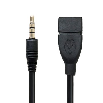 ziya 智雅科技 USB-A母-3.5mm AUX公 OTG轉接線 輕巧款  黑色  18cm  1條