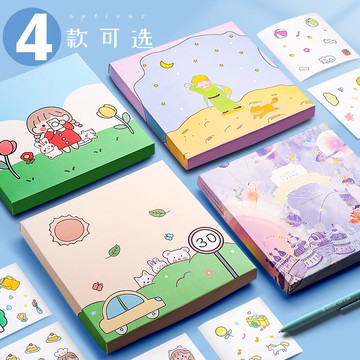 手賬貼紙貼畫裝飾小圖案可愛少女卡通素材手帳素材套裝大禮包100張防水卡通兒童女孩水杯貼手賬本少女心