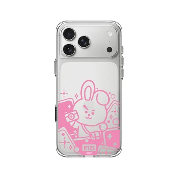 iPhone 17 Pro Max Clear Case（相機按鈕） 透明 - BT21 - Monochrome COOKY
