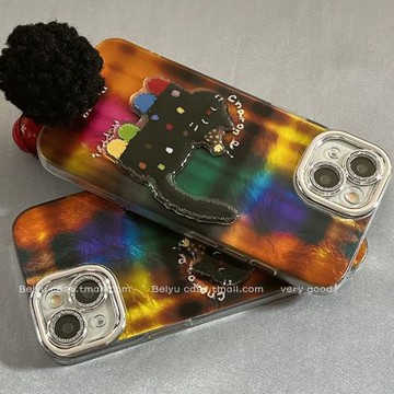 后勤高端&小眾立體波點貓咪新款個性適用于iphone16 pro max手機殼蘋果15/14/13/12硅膠防摔全包創意簡約卡通