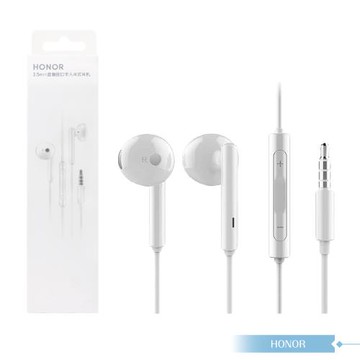 榮耀honor AM115 原廠盒裝 半入耳式線控耳機 3.5mm (白色)