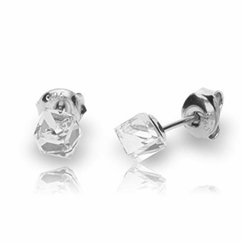 Spark メンズ ピアス スワロフスキー製 クリスタル シンプル キューブ 小さめ シルバー スタッド 彼氏 夫 男性 プレゼント 誕生日 Ahsp9aytqp ファッション Rokapanama Com