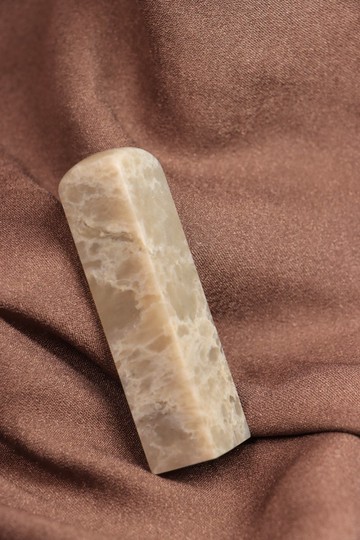 【日好手工刻印・開戶寶寶姓名單章】白灰色水紋巴林石 D13