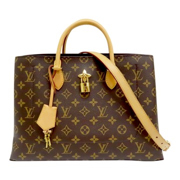 LOUIS VUITTON LV 路易威登 棕色 原花 帆布 Flower Tote 兩用包 M43550 【二手名牌BRAND OFF】