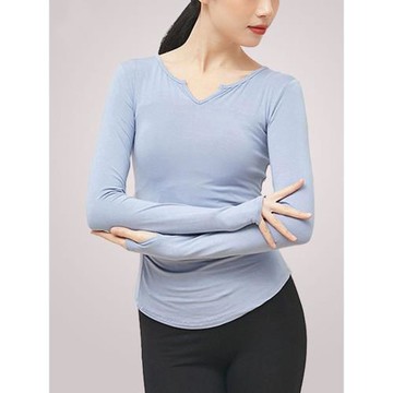 現代舞蹈服練功服套指莫代爾顯瘦上衣長袖形體訓練黑色拉丁舞春秋