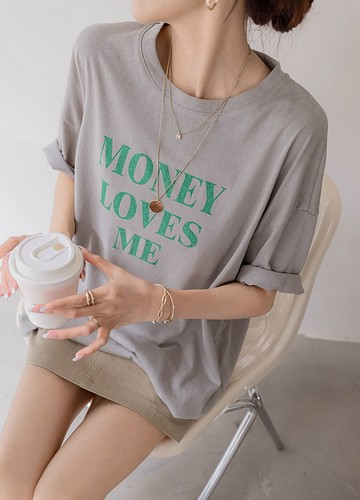MONEY字母棉質上衣