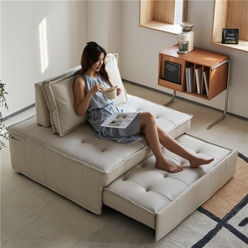 免運 意式懶人沙發床家用豆腐塊小戶型客廳奶油風科技布藝直排沙發組合