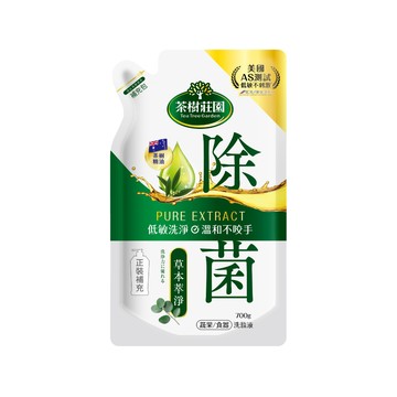 [箱購]茶樹莊園雙效蔬果食器洗滌液補包-草本萃淨700g克 x 12PC包