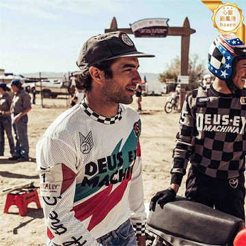 【復古透氣速幹】機車服 越野騎行服 機車服 山地車服 速降服 長袖T恤 復古印花 透氣排汗 防刮耐磨 戶外騎行必備