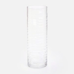 伊登透明玻璃花器40cm 圓柱線條