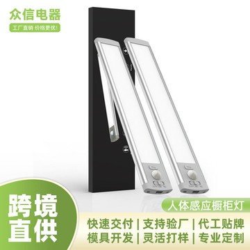 LED燈帶 LED燈條 裝飾燈 連接可裁剪25年眾信超薄人體感應燈帶自粘LED酒柜鞋柜小夜燈充電燈條櫥柜燈