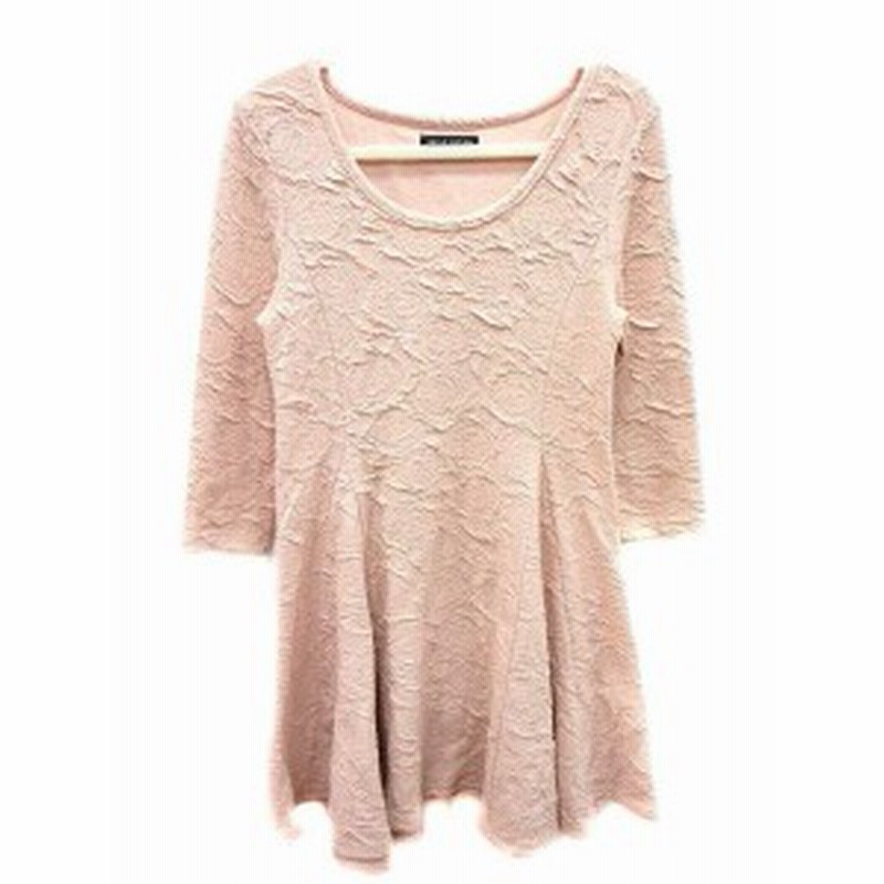 中古 エベルモーション Ebele Motion ワンピース フレア ミニ 総柄 七分袖 F ピンク Yk レディース 通販 Lineポイント最大1 0 Get Lineショッピング