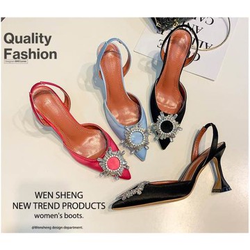 女水鉆高跟鞋尖頭涼鞋單鞋women high heel sandals big size 42