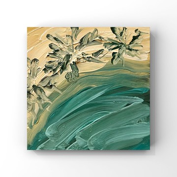 馬爾地夫日落藝術馬爾地夫海灘油畫棕櫚樹藝術綠松石米色