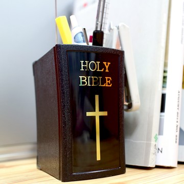 聖經筆筒(附留言夾便條紙) 桌上收納 分隔收納 書本造型 收納筒 收納盒 辦公室小物 OSHI歐士