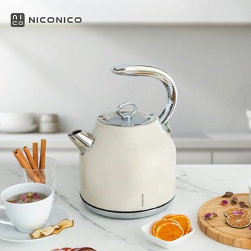【NICONICO】1.7L復古美型不鏽鋼快煮壺NI-L2304