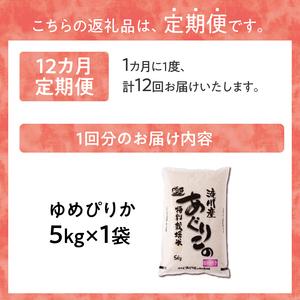 ふるさと納税 特別栽培ゆめぴりか 5kg 12ヶ月連続 北海道滝川市