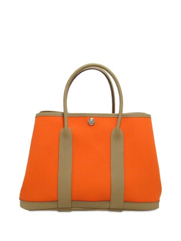 Hermès Pre-Owned - 2023 Toile Officier Negonda Garden Party 30 TPM tote bag - women - Canvas/Calf Leather - One Size - Brown