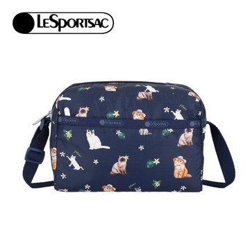 Lesportsac Daniella Crossbody 拉鍊斜背包 側背包 通勤隨身包 送禮 禮物 推薦 女包(熱帶度假貓咪)L261-2434PB-HF95