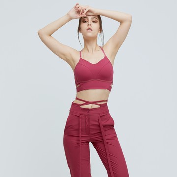 Ultracool-涼感側腰鏤空魔力Bra(女)-(覆盆子深粉/瀝青綠S-XL)