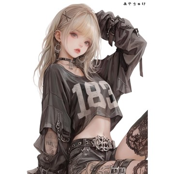 【10月新作5】07-094-0216 人物貼紙 輕龐克女孩