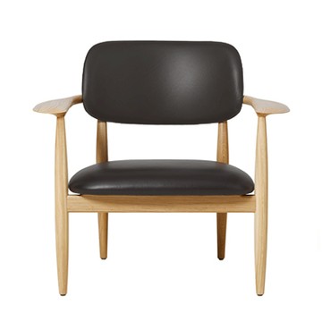 Slow 休閒椅（橡木、深棕皮革）