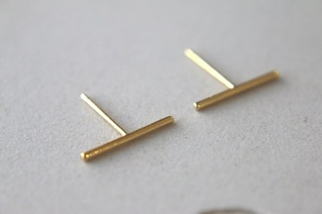 耳環 純銀鍍金耳環 基本款 - 平衡 -