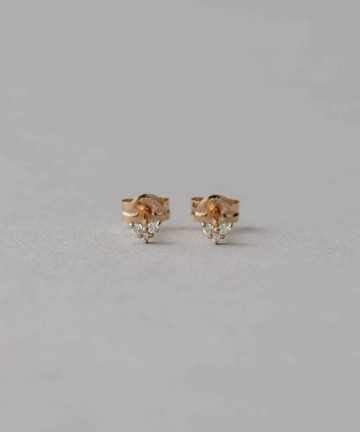 ete  K18MPG 鑽石小愛心耳環 玫瑰金  | 耳環  送禮 情人節 [Rakuten Fashion]