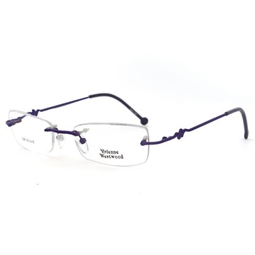 光學眼鏡 【Vivienne Westwood】搖滾無框系列金屬光學鏡框(紫 VW02102)