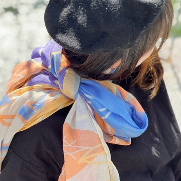 蕨印飄逸圍巾3.0-崖薑蕨| 圍巾 披肩 絲巾 禮物 女生禮物 情人節
