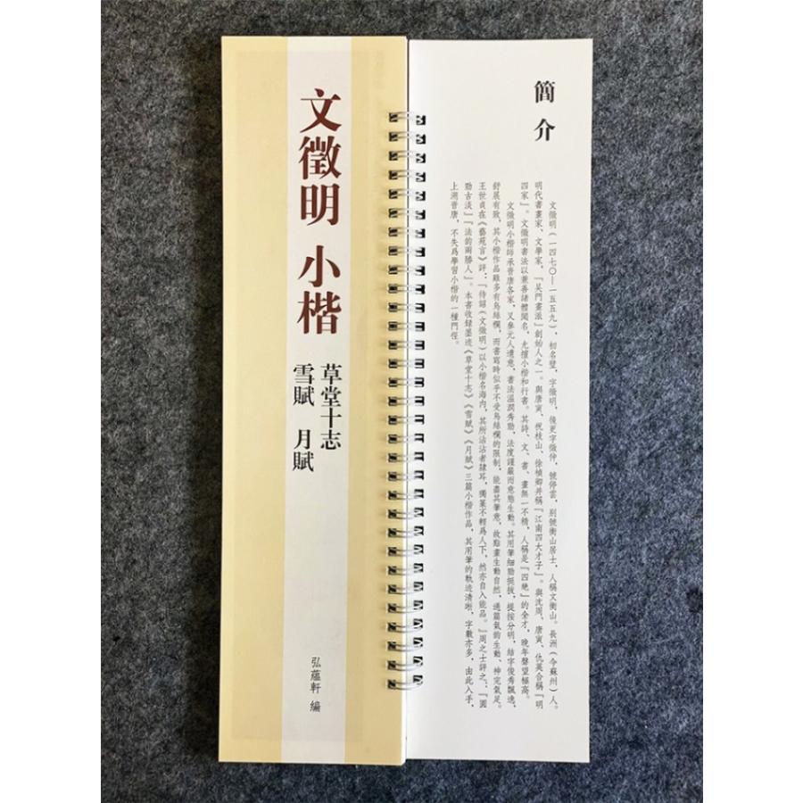 文徴明　小楷　草堂十志　雪賦　月賦　経典碑帖・近く臨帖練習カード　中国語書道 #32463;典碑帖近距#31163;#20020;帖#25721;字#32451