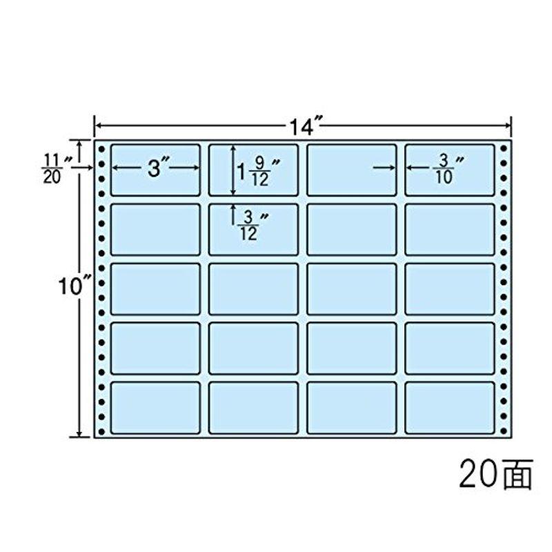 東洋印刷 タックフォームラベル 14インチ ×10インチ 20面付(1ケース500折) MT14J-BLUE