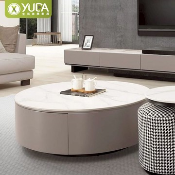 【YUDA】埃塞爾岩板 大茶几組/沙發桌/矮桌(北部免運)H26Y-A240-01