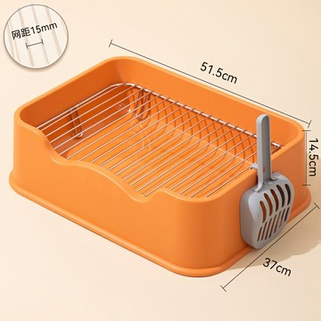 寵物廁所 寵物便池 寵物便盆 狗狗專用廁所寵物便盆防粘屎狗砂盆尿尿盆不鏽鋼防吃屎小型犬用品【CM23325】